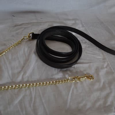 New Leather Lead With Brass Chain matches new leather halter