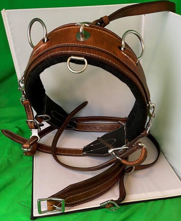 Horse Work Harness Gig with Belly Band, Side Straps, and French Carriers