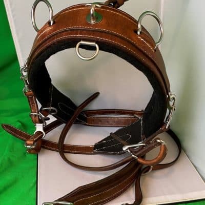 Horse Work Harness Gig with Belly Band, Side Straps, and French Carriers
